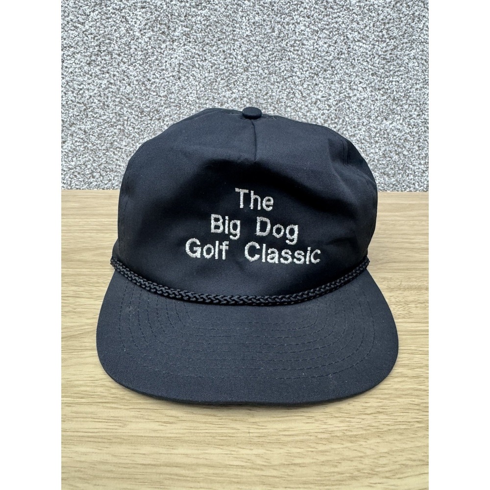 Vintage Big Dogs Golf Classic Hat Cap Snap Back Embroidered Black Rope Golfer